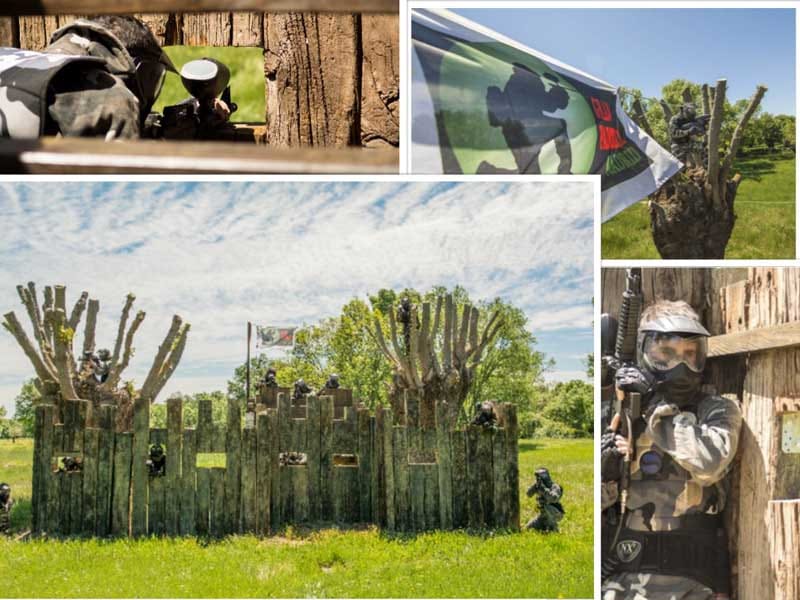 Varias fotos superpuestas en Gran Paintball Madrid