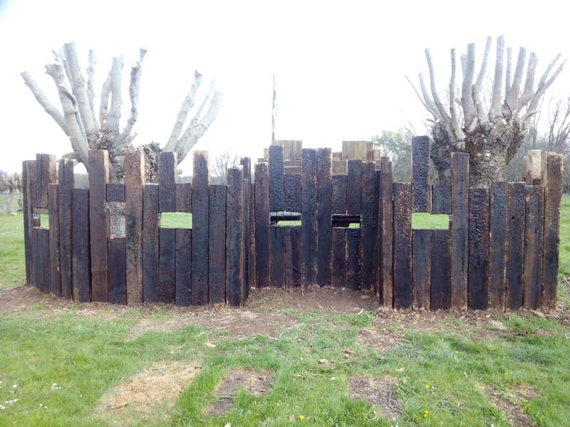 Vista frontal del escenario nuevo de Gran Paintball Madrid