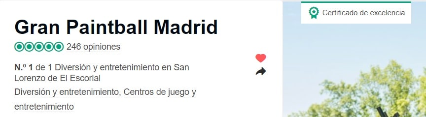 Opiniones Gran Paintball Madrid en Trip Advisor