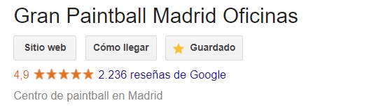 opiniones gran paintball madrid colegios