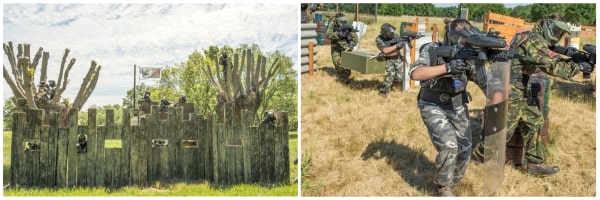 Juego de los escudos de el fuerte en Gran Paintball Madrid